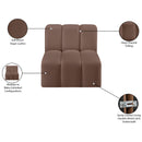 Meridian Arc Brown Vegan Leather Straight Chair IMAGE 12