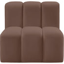 Meridian Arc Brown Vegan Leather Straight Chair IMAGE 3