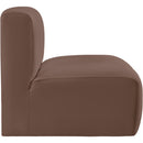 Meridian Arc Brown Vegan Leather Straight Chair IMAGE 5