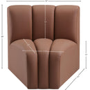 Meridian Arc Cognac Vegan Leather Curved Corner IMAGE 10