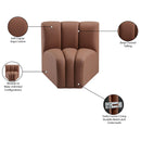 Meridian Arc Cognac Vegan Leather Curved Corner IMAGE 11