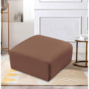 Meridian Arc Cognac Vegan Leather Ottoman IMAGE 2