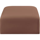 Meridian Arc Cognac Vegan Leather Ottoman IMAGE 3