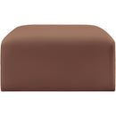 Meridian Arc Cognac Vegan Leather Ottoman IMAGE 4