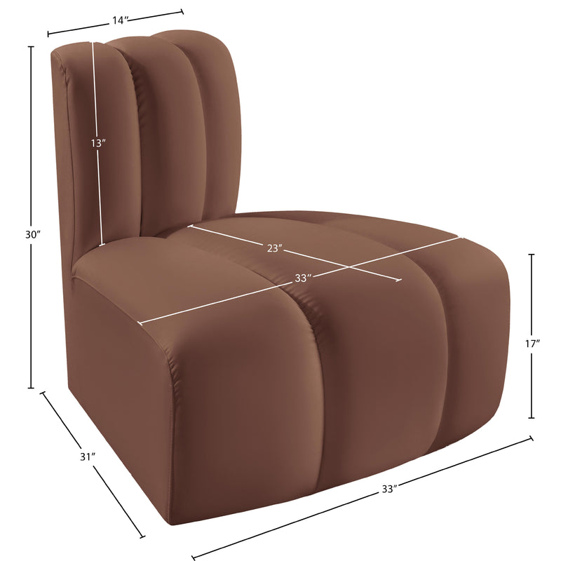 Meridian Arc Cognac Vegan Leather Reverse Corner IMAGE 14