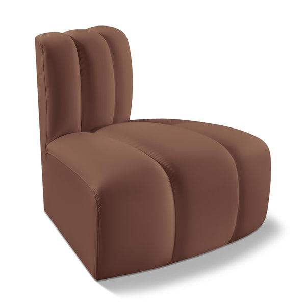 Meridian Arc Cognac Vegan Leather Reverse Corner IMAGE 1