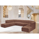 Meridian Arc Cognac Vegan Leather 10 pc Modular Sectional IMAGE 2