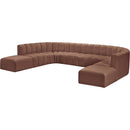 Meridian Arc Cognac Vegan Leather 10 pc Modular Sectional IMAGE 4