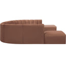 Meridian Arc Cognac Vegan Leather 10 pc Modular Sectional IMAGE 5