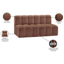 Meridian Arc Cognac Vegan Leather 2 pc Modular Sectional IMAGE 12