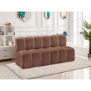 Meridian Arc Cognac Vegan Leather 2 pc Modular Sectional IMAGE 2