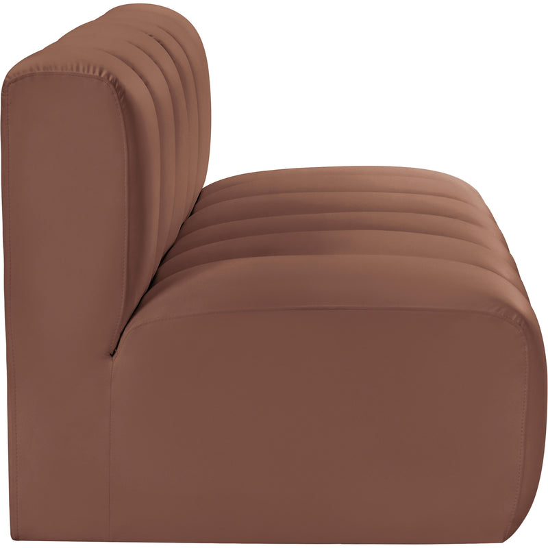 Meridian Arc Cognac Vegan Leather 2 pc Modular Sectional IMAGE 5