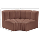 Meridian Arc Cognac Vegan Leather 2 pc Modular Sectional IMAGE 10
