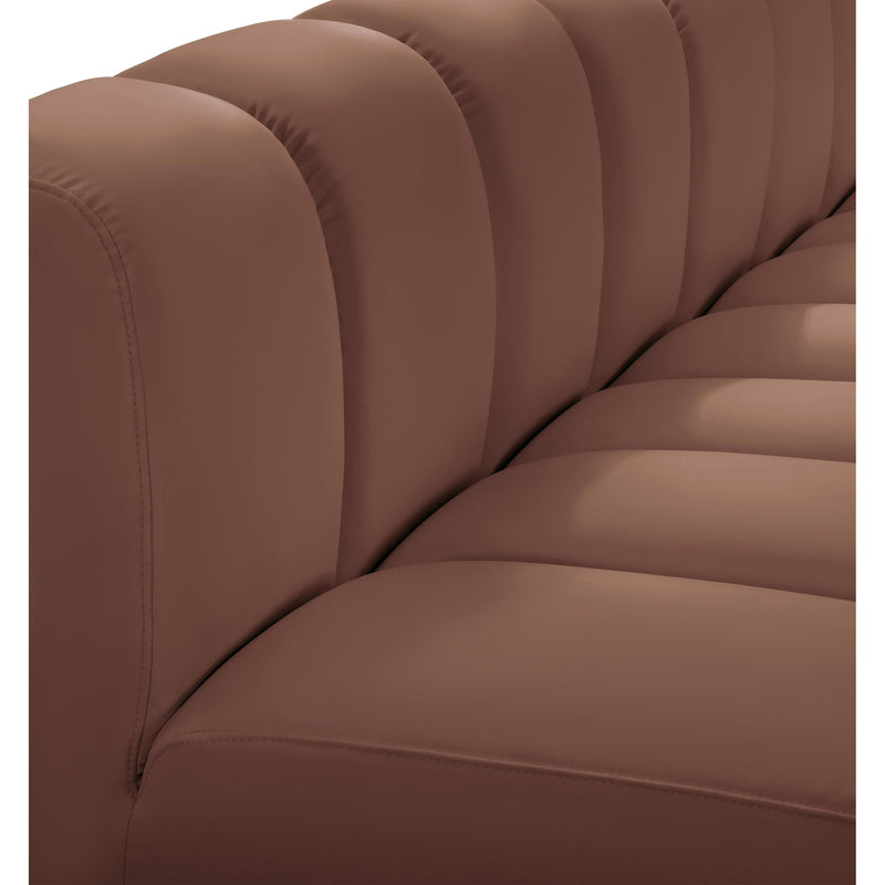 Meridian Arc Cognac Vegan Leather 2 pc Modular Sectional IMAGE 8