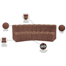 Meridian Arc Cognac Vegan Leather 3 pc Modular Sectional IMAGE 12
