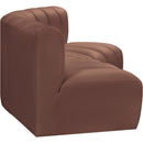 Meridian Arc Cognac Vegan Leather 3 pc Modular Sectional IMAGE 5