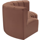 Meridian Arc Cognac Vegan Leather 3 pc Modular Sectional IMAGE 5