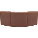 Meridian Arc Cognac Vegan Leather 3 pc Modular Sectional IMAGE 6