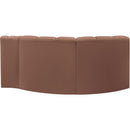 Meridian Arc Cognac Vegan Leather 3 pc Modular Sectional IMAGE 6