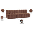 Meridian Arc Cognac Vegan Leather 3 pc Modular Sectional IMAGE 12