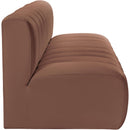 Meridian Arc Cognac Vegan Leather 3 pc Modular Sectional IMAGE 5