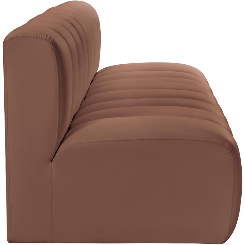 Meridian Arc Cognac Vegan Leather 3 pc Modular Sectional IMAGE 5