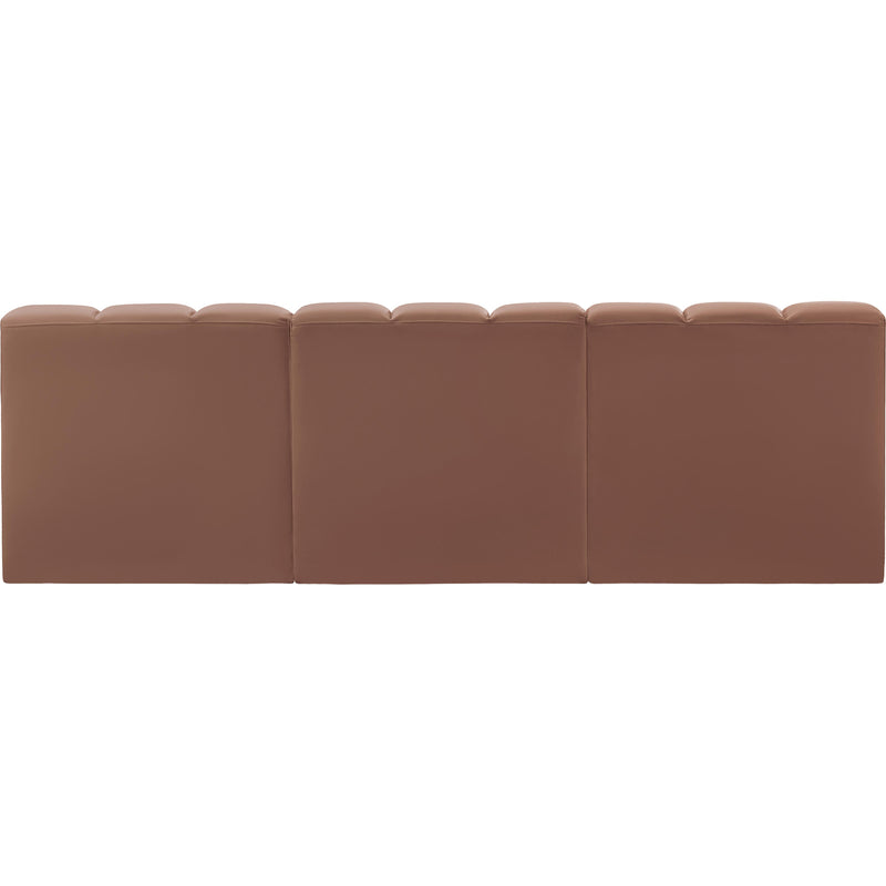 Meridian Arc Cognac Vegan Leather 3 pc Modular Sectional IMAGE 6