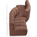 Meridian Arc Cognac Vegan Leather 4 pc Modular Sectional IMAGE 10