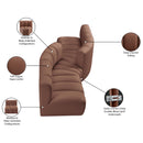 Meridian Arc Cognac Vegan Leather 4 pc Modular Sectional IMAGE 11