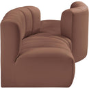 Meridian Arc Cognac Vegan Leather 4 pc Modular Sectional IMAGE 4