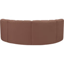 Meridian Arc Cognac Vegan Leather 4 pc Modular Sectional IMAGE 6