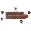 Meridian Arc Cognac Vegan Leather 4 pc Modular Sectional IMAGE 11