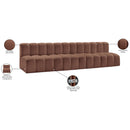 Meridian Arc Cognac Vegan Leather 4 pc Modular Sectional IMAGE 12