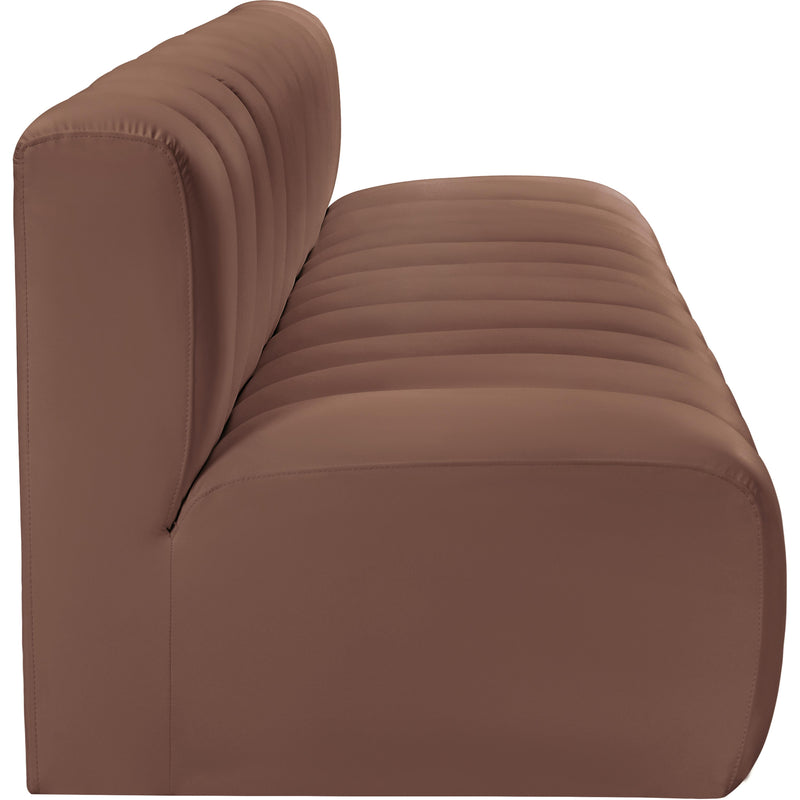 Meridian Arc Cognac Vegan Leather 4 pc Modular Sectional IMAGE 6