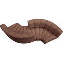 Meridian Arc Cognac Vegan Leather 4 pc Modular Sectional IMAGE 4