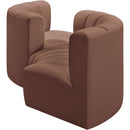 Meridian Arc Cognac Vegan Leather 4 pc Modular Sectional IMAGE 5
