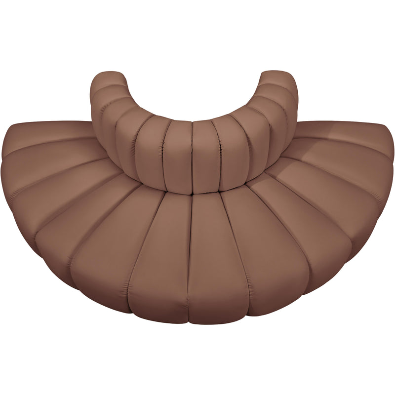 Meridian Arc Cognac Vegan Leather 4 pc Modular Sectional IMAGE 3