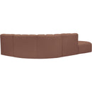 Meridian Arc Cognac Vegan Leather 5 pc Modular Sectional IMAGE 9