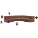 Meridian Arc Cognac Vegan Leather 6 pc Modular Sectional IMAGE 12