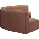 Meridian Arc Cognac Vegan Leather 6 pc Modular Sectional IMAGE 5