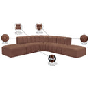 Meridian Arc Cognac Vegan Leather 6 pc Modular Sectional IMAGE 12