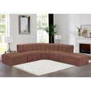 Meridian Arc Cognac Vegan Leather 6 pc Modular Sectional IMAGE 2