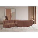 Meridian Arc Cognac Vegan Leather 6 pc Modular Sectional IMAGE 2