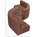 Meridian Arc Cognac Vegan Leather 6 pc Modular Sectional IMAGE 7