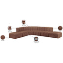 Meridian Arc Cognac Vegan Leather 7 pc Modular Sectional IMAGE 11