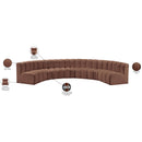 Meridian Arc Cognac Vegan Leather 7 pc Modular Sectional IMAGE 12