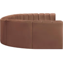 Meridian Arc Cognac Vegan Leather 8 pc Modular Sectional IMAGE 6