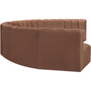 Meridian Arc Cognac Vegan Leather 8 pc Modular Sectional IMAGE 5