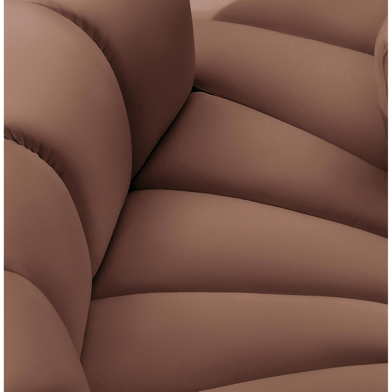 Meridian Arc Cognac Vegan Leather 8 pc Modular Sectional IMAGE 7