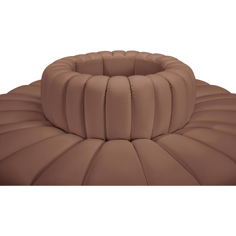 Meridian Arc Cognac Vegan Leather 8 pc Modular Sectional IMAGE 4